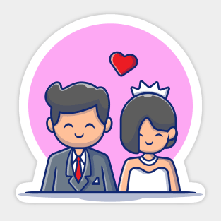 Cute Couple Marriage Man And Woman Sticker